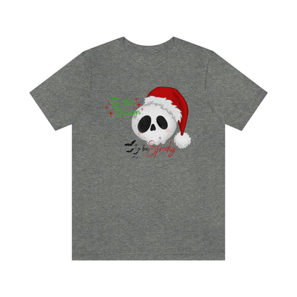"Tis the Season to be Spooky'" Skull Santa Christmas Tee - Unisex Shirt