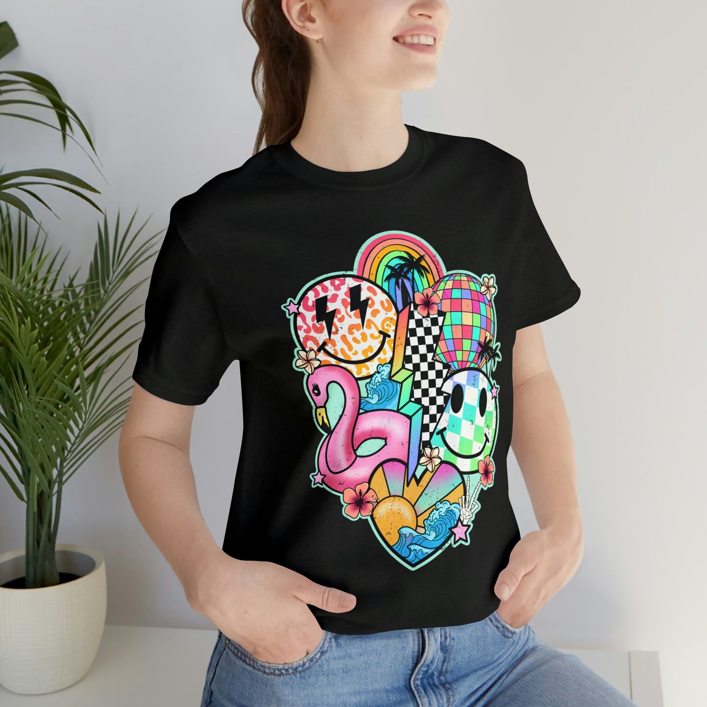 Neon Smiley Pool Party Tee - Unisex Shirt