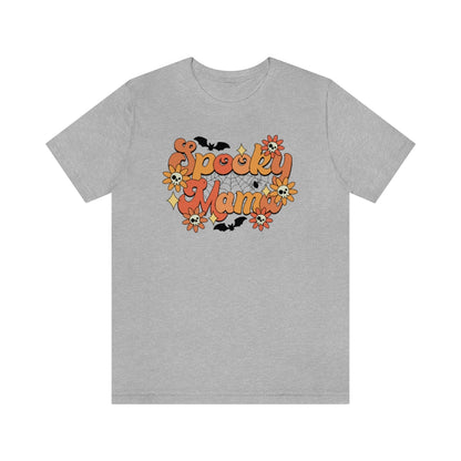 Bats Flowers And Skulls Summer "Spooky Mama" Tee - Unisex Shirt