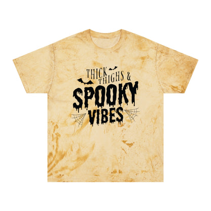"Thick Thighs & Spooky Vibes" Colorblast Tee - Unisex Shirt