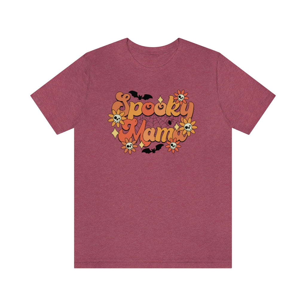 Bats Flowers And Skulls Summer "Spooky Mama" Tee - Unisex Shirt