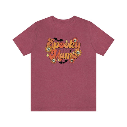 Bats Flowers And Skulls Summer "Spooky Mama" Tee - Unisex Shirt