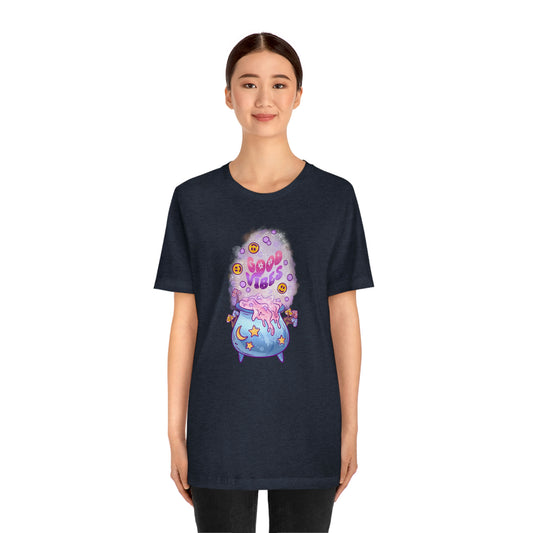 Witchy Good Vibes Smiley Cauldron Tee - Unisex Shirt