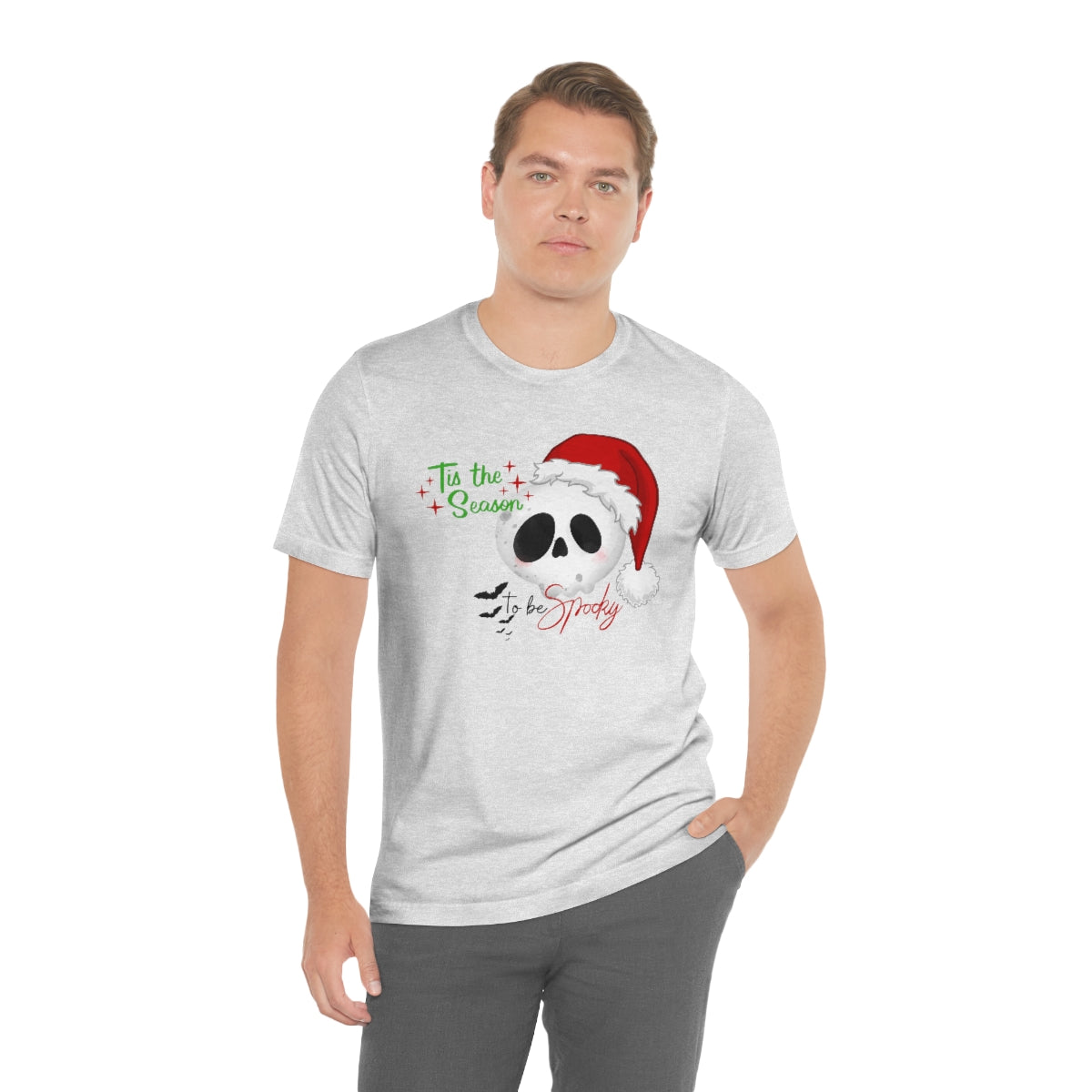 "Tis the Season to be Spooky'" Skull Santa Christmas Tee - Unisex Shirt