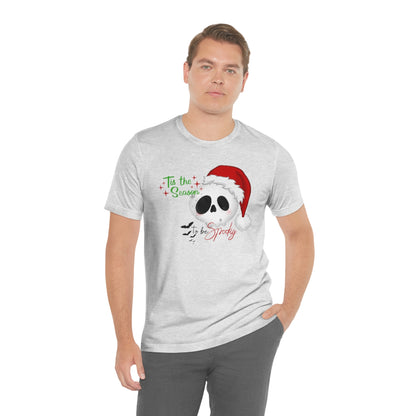 "Tis the Season to be Spooky'" Skull Santa Christmas Tee - Unisex Shirt