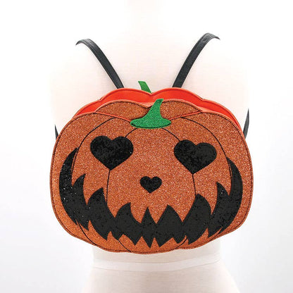 Sparkling Heart-Eyed Jack O' Lantern Backpack