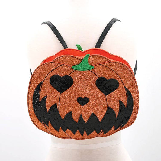 Sparkling Heart-Eyed Jack O' Lantern Backpack