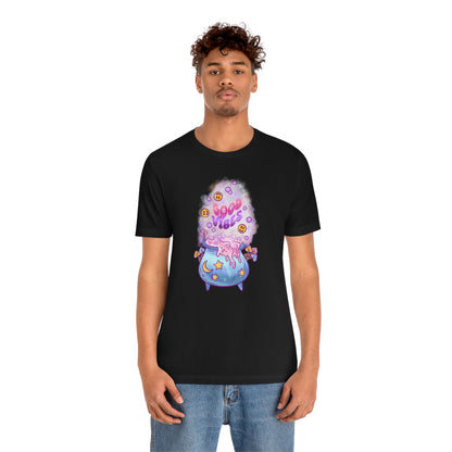 Witchy Good Vibes Smiley Cauldron Tee - Unisex Shirt