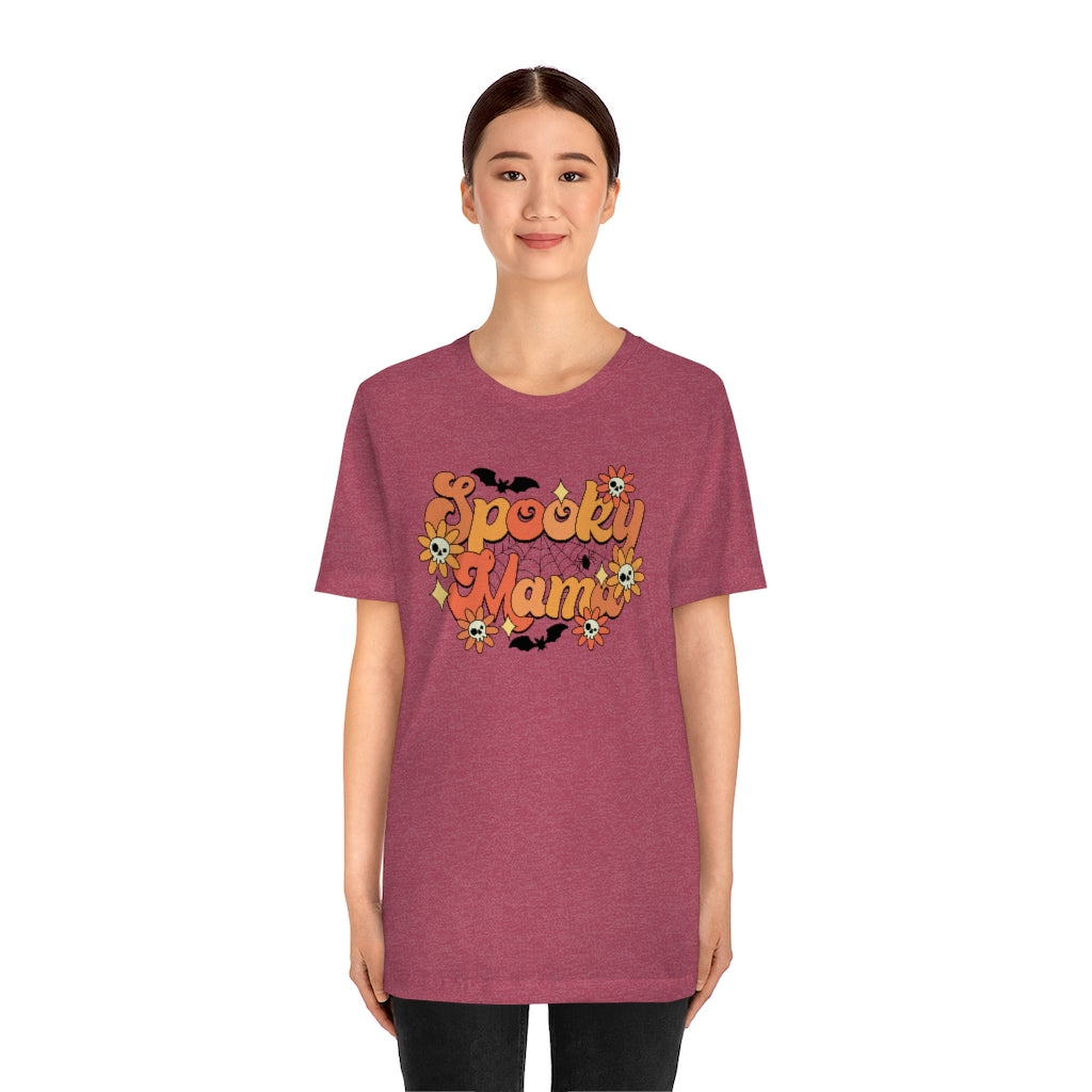 Bats Flowers And Skulls Summer "Spooky Mama" Tee - Unisex Shirt