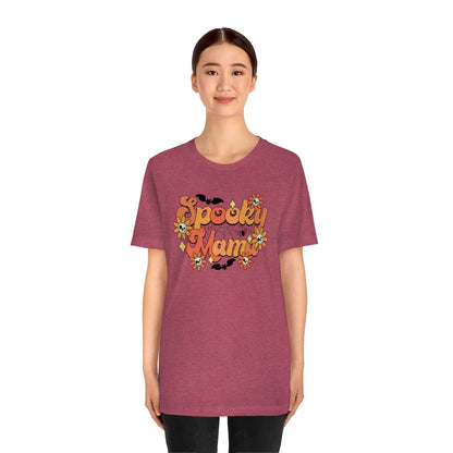Bats Flowers And Skulls Summer "Spooky Mama" Tee - Unisex Shirt