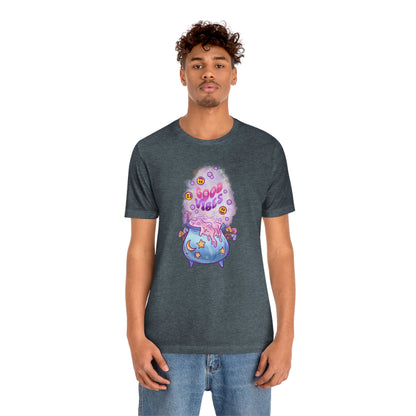 Witchy Good Vibes Smiley Cauldron Tee - Unisex Shirt
