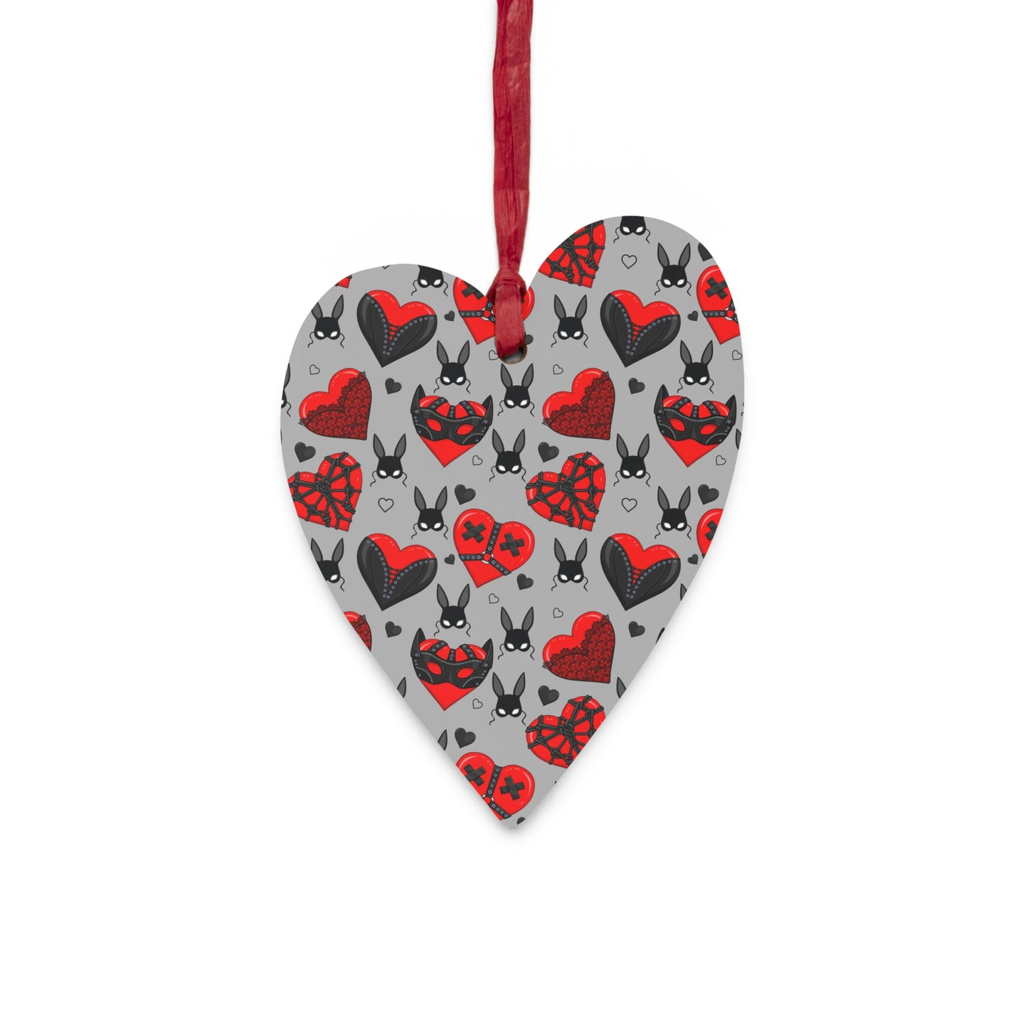 Kinky Valentine - Red And Black Wooden Ornament/Magnet