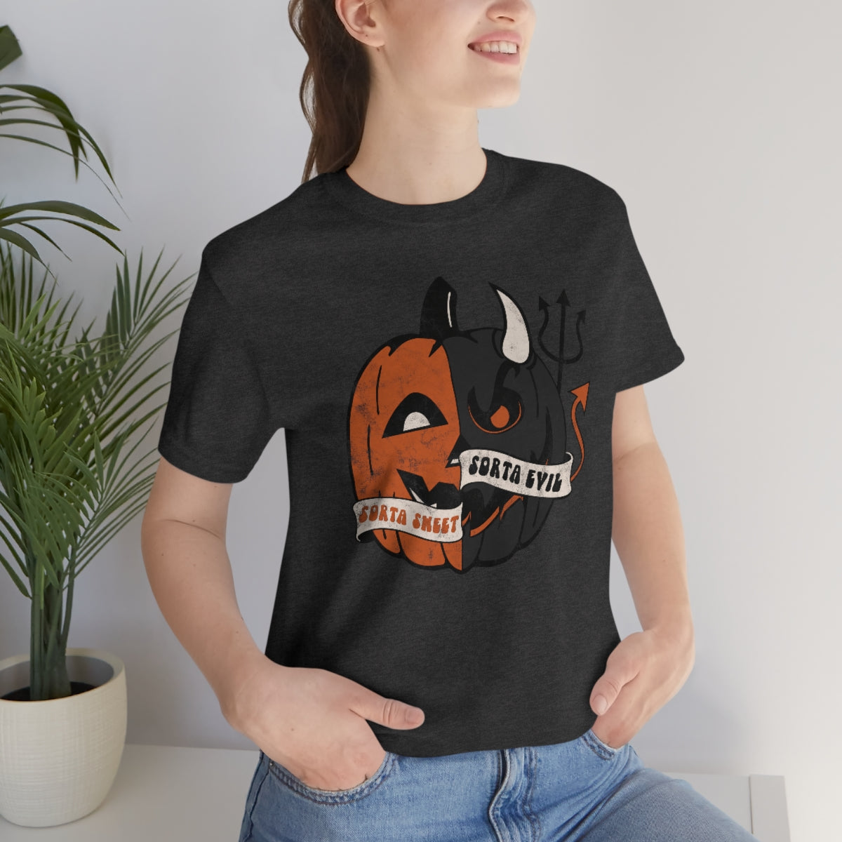 "Sorta Sweet Sorta Evil'" Jack-O-Lantern Tee - Unisex Shirt