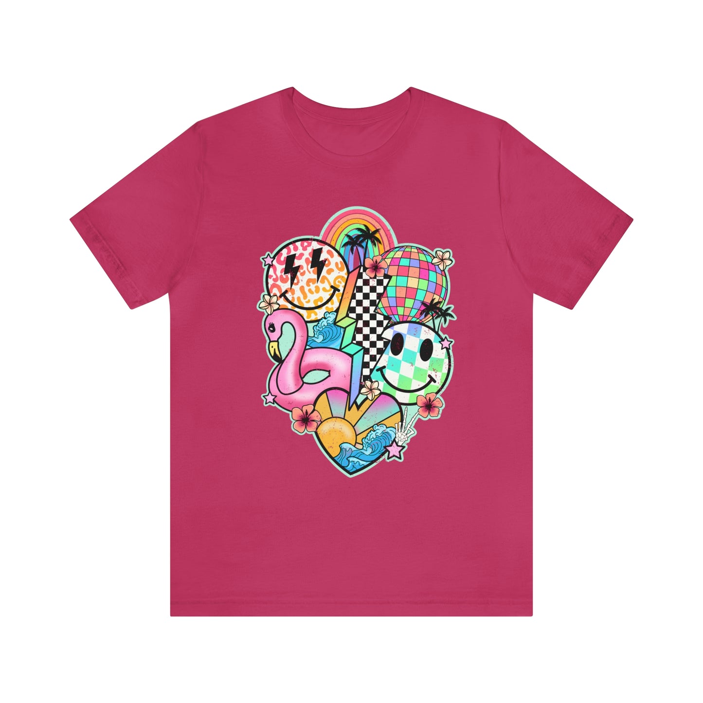 Neon Smiley Pool Party Tee - Unisex Shirt
