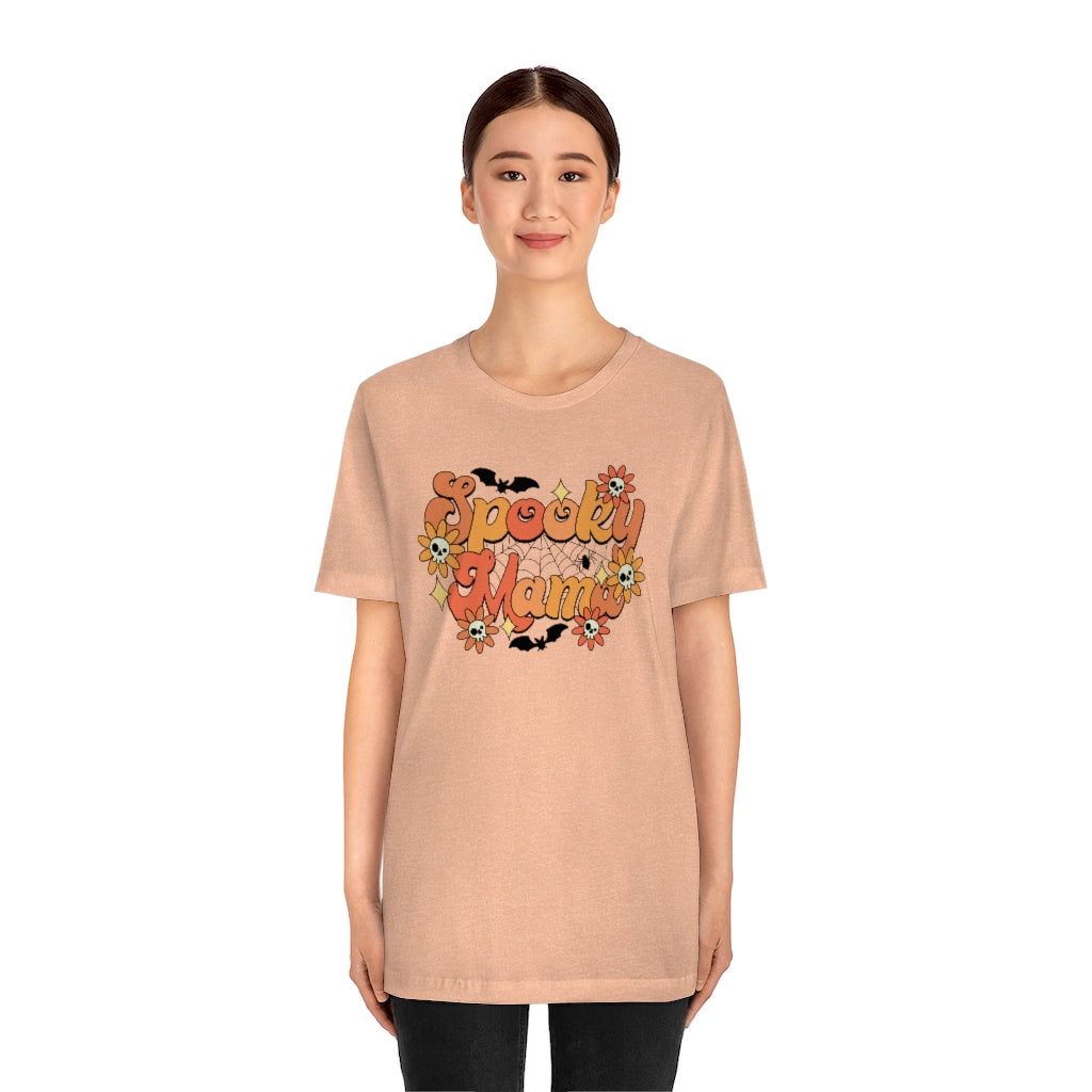 Bats Flowers And Skulls Summer "Spooky Mama" Tee - Unisex Shirt