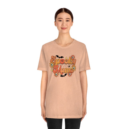 Bats Flowers And Skulls Summer "Spooky Mama" Tee - Unisex Shirt