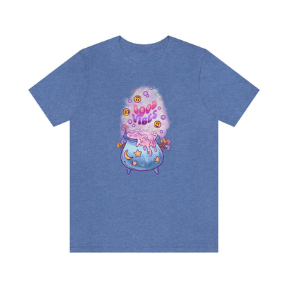 Witchy Good Vibes Smiley Cauldron Tee - Unisex Shirt