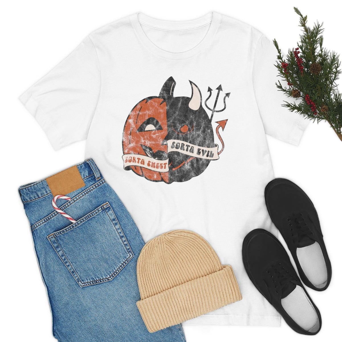 "Sorta Sweet Sorta Evil'" Jack-O-Lantern Tee - Unisex Shirt