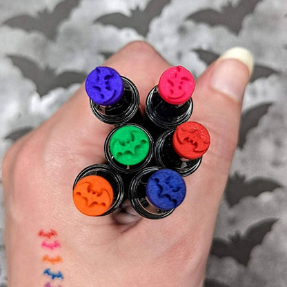 Rainbow Bat Stamps and Eye Liner Makeup (Ashley Hay Design)