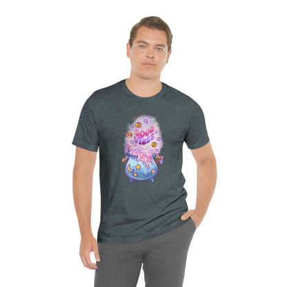 Witchy Good Vibes Smiley Cauldron Tee - Unisex Shirt