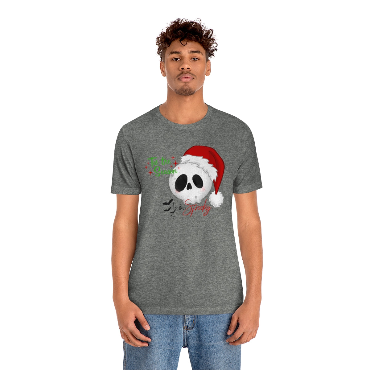 "Tis the Season to be Spooky'" Skull Santa Christmas Tee - Unisex Shirt
