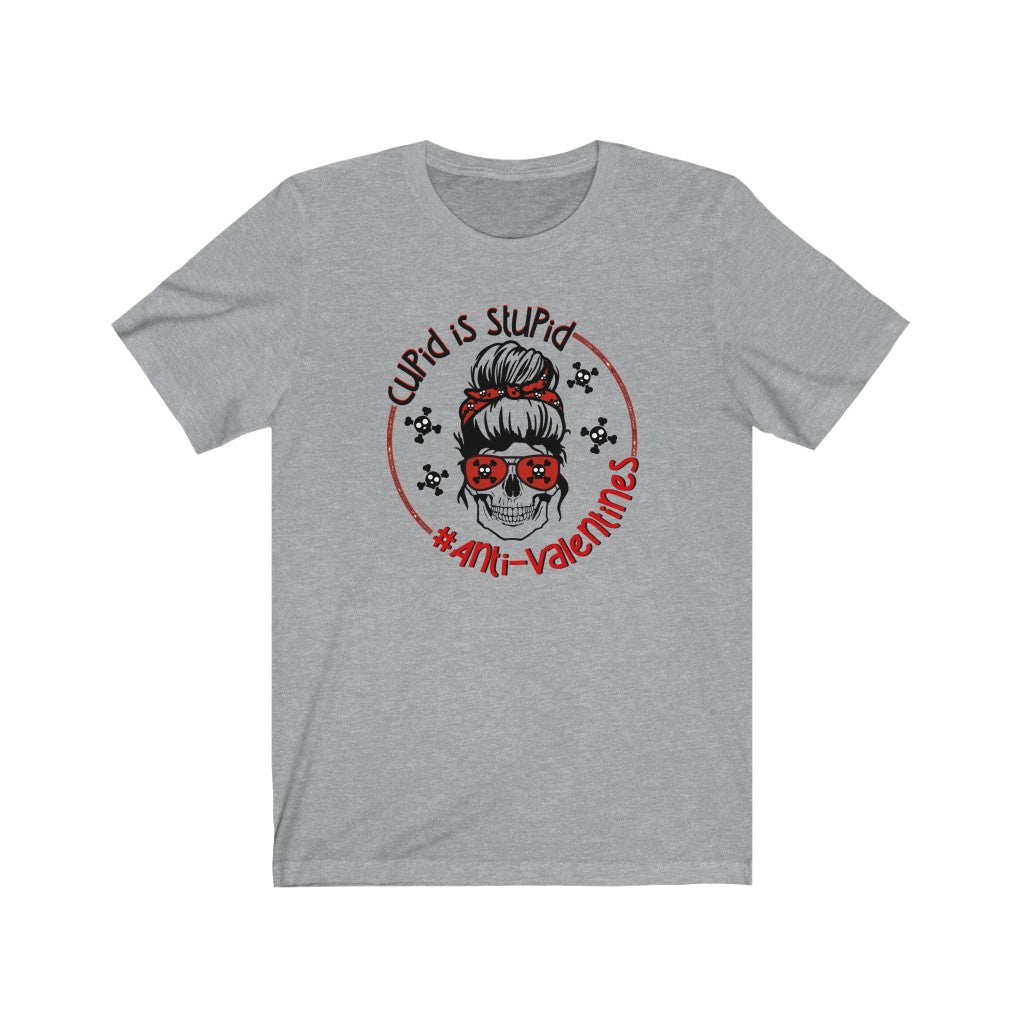 Cupid Is Stupid "Anti-Valentines" Red And Black Tee - Unisex Shirt