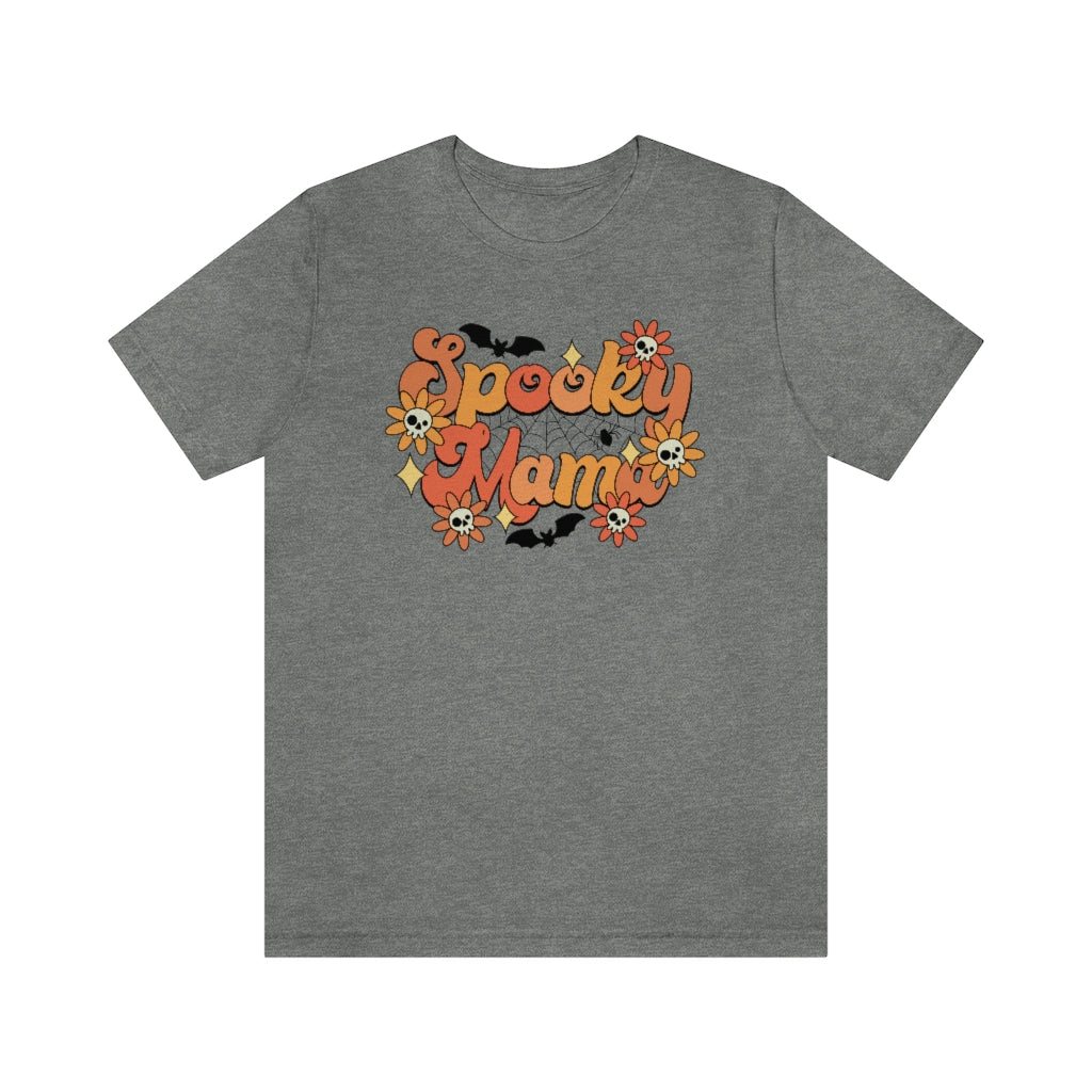 Bats Flowers And Skulls Summer "Spooky Mama" Tee - Unisex Shirt