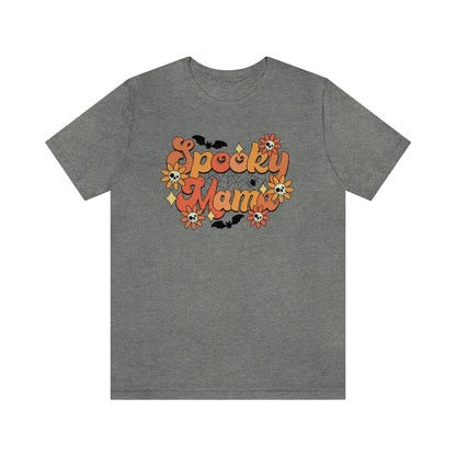 Bats Flowers And Skulls Summer "Spooky Mama" Tee - Unisex Shirt