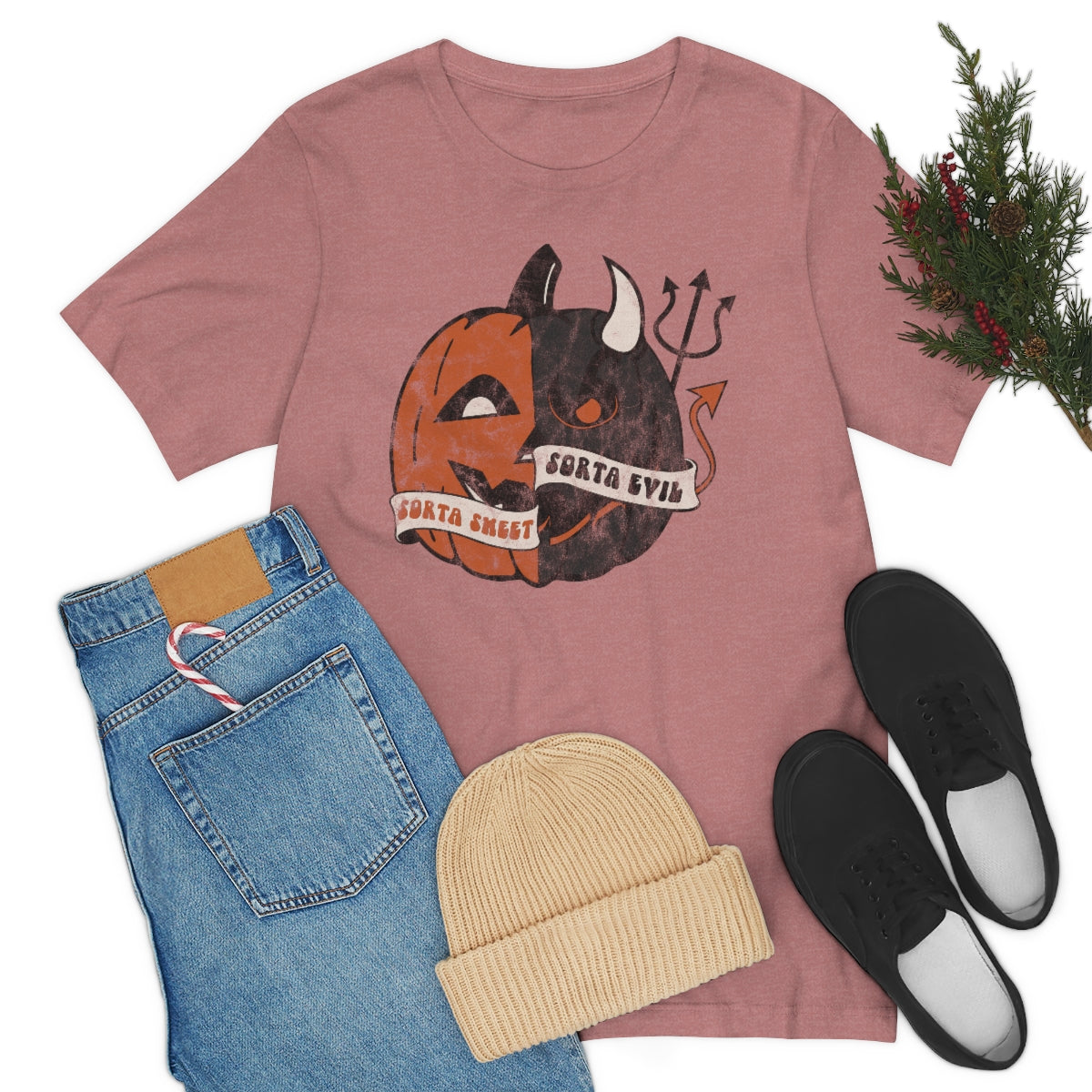 "Sorta Sweet Sorta Evil'" Jack-O-Lantern Tee - Unisex Shirt