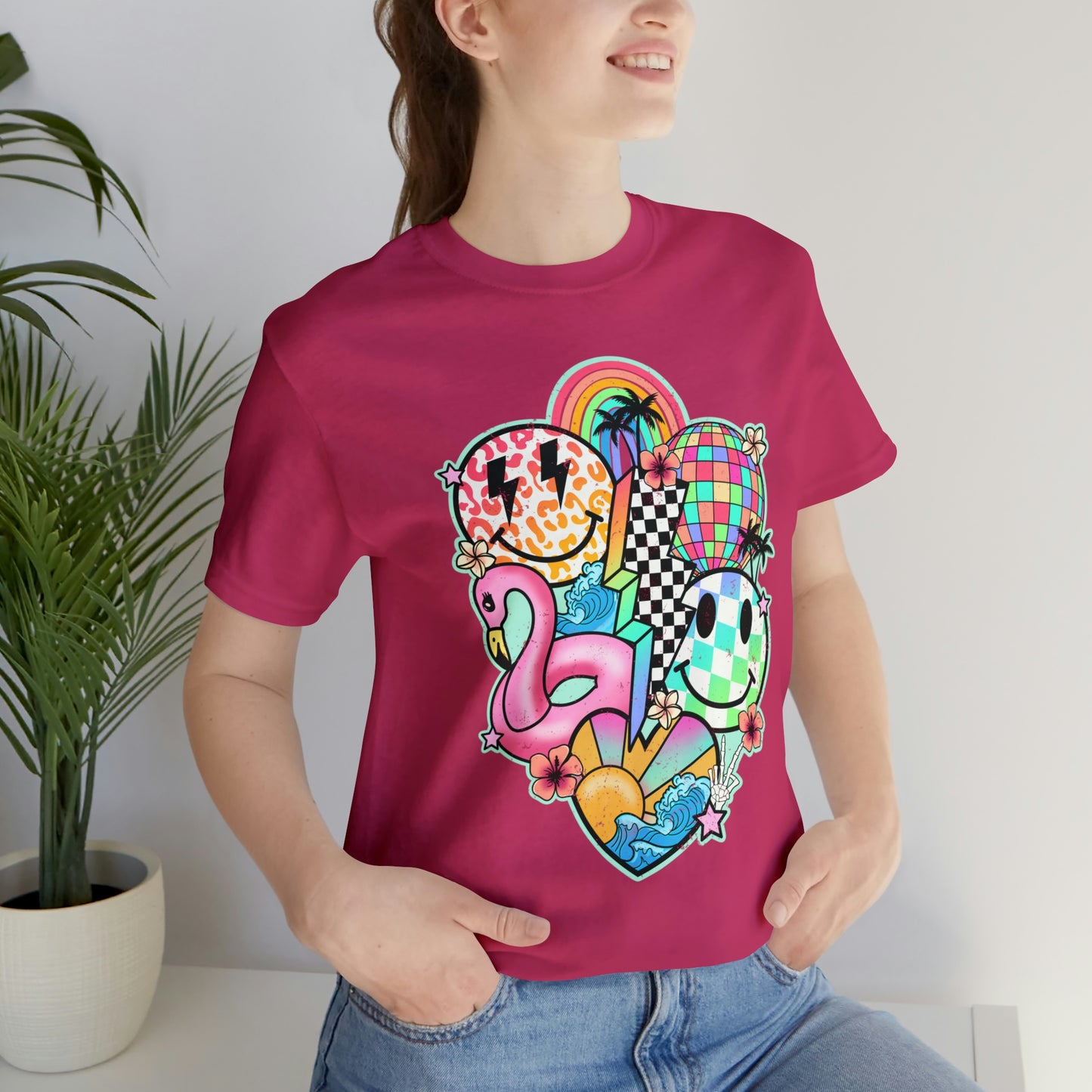 Neon Smiley Pool Party Tee - Unisex Shirt