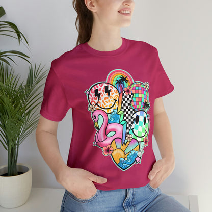Neon Smiley Pool Party Tee - Unisex Shirt