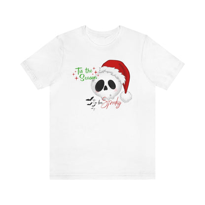 "Tis the Season to be Spooky'" Skull Santa Christmas Tee - Unisex Shirt