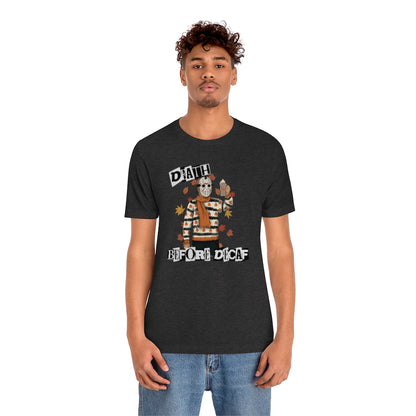 "Death Before Decaf" Horror Jason Tee - Unisex Shirt