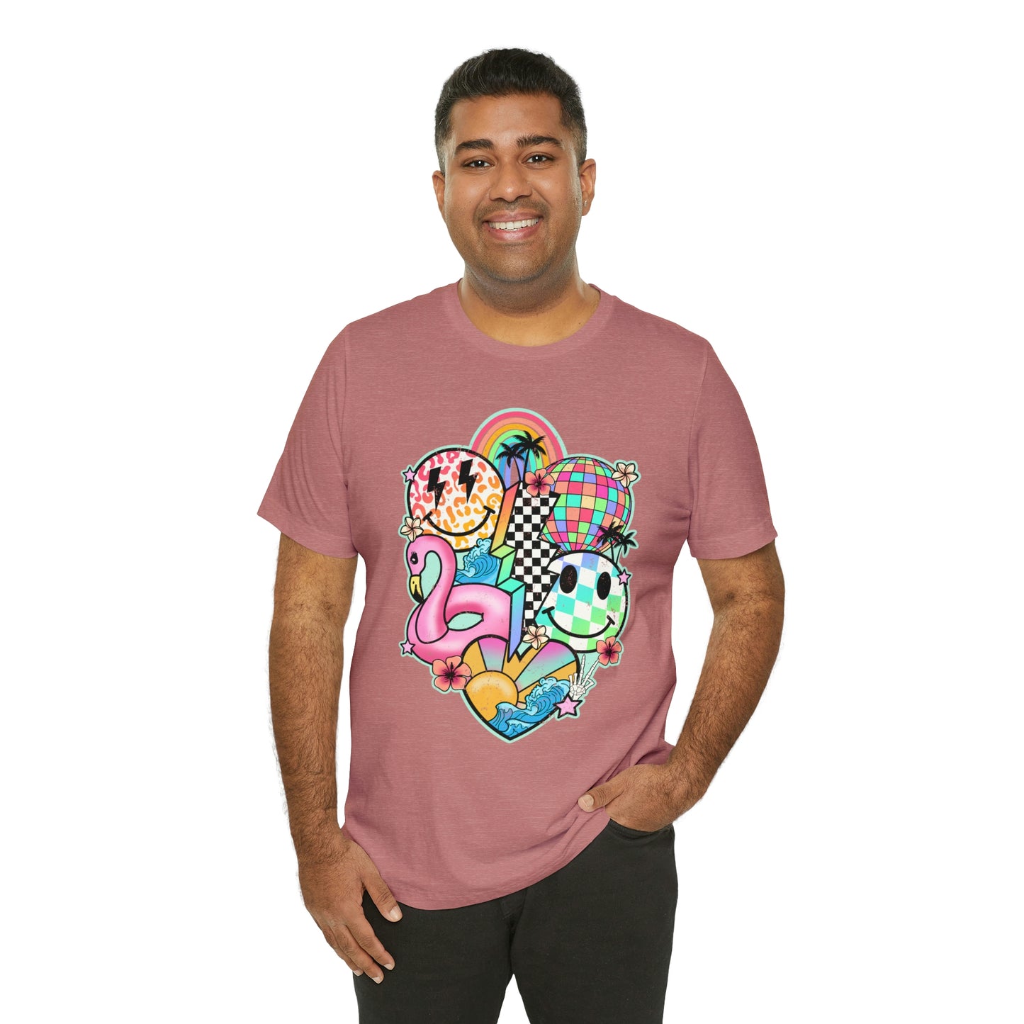 Neon Smiley Pool Party Tee - Unisex Shirt