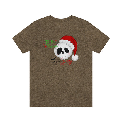 "Tis the Season to be Spooky'" Skull Santa Christmas Tee - Unisex Shirt