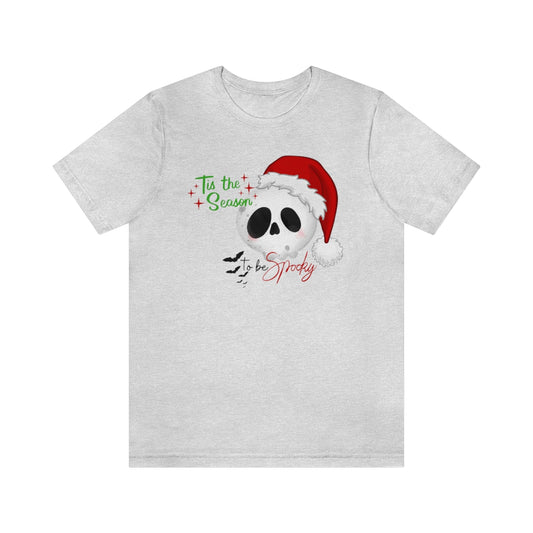 "Tis the Season to be Spooky'" Skull Santa Christmas Tee - Unisex Shirt