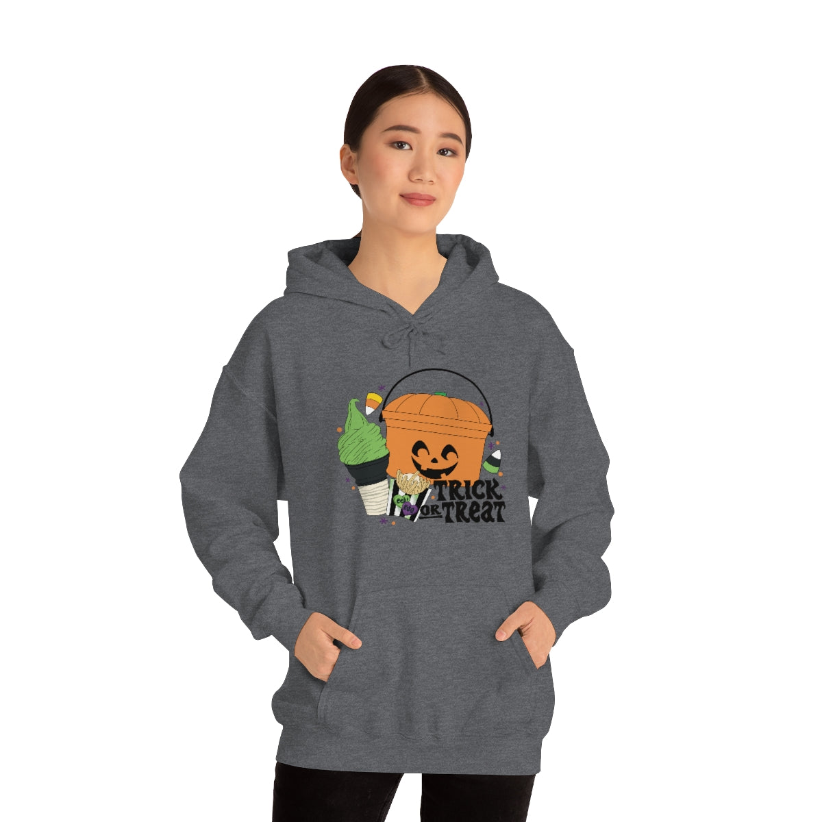 Vintage Halloween Buckets "Trick or Treat" Hooded Sweatshirt