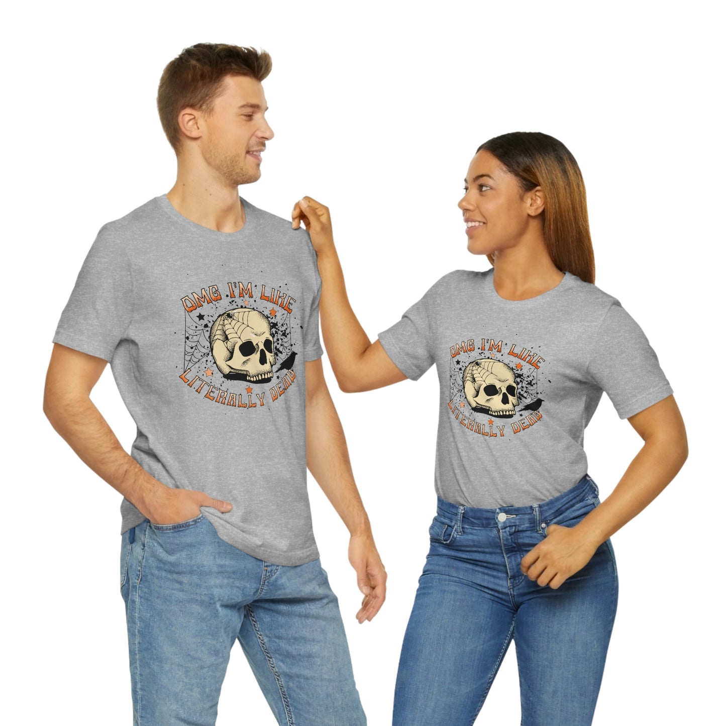 "Literally Dead" Skull And Spiderweb Tee - Unisex Shirt