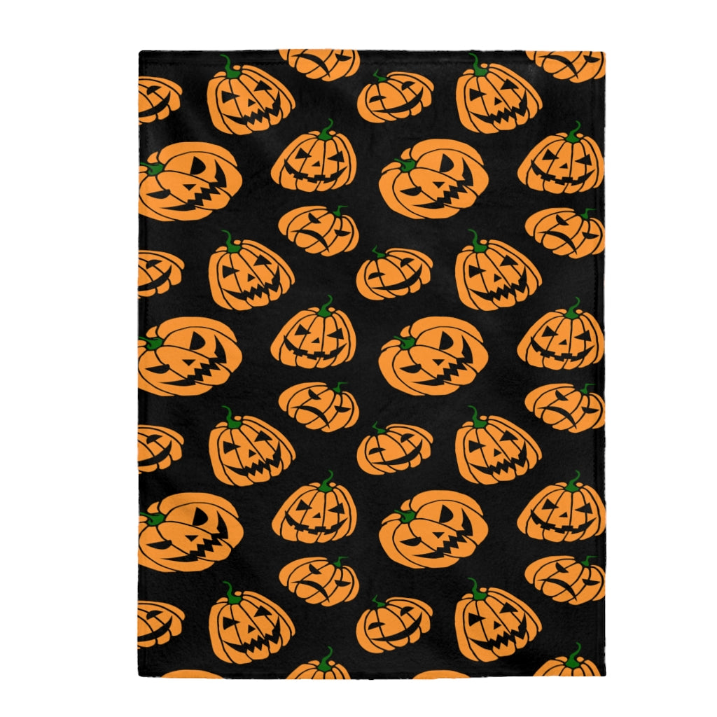 Jack-o-Lantern Velveteen Plush Blanket