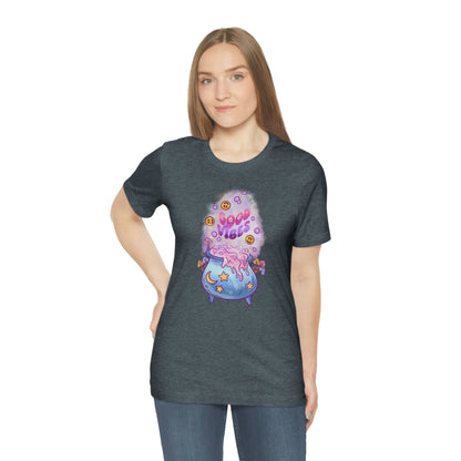 Witchy Good Vibes Smiley Cauldron Tee - Unisex Shirt