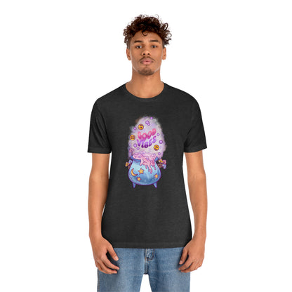 Witchy Good Vibes Smiley Cauldron Tee - Unisex Shirt