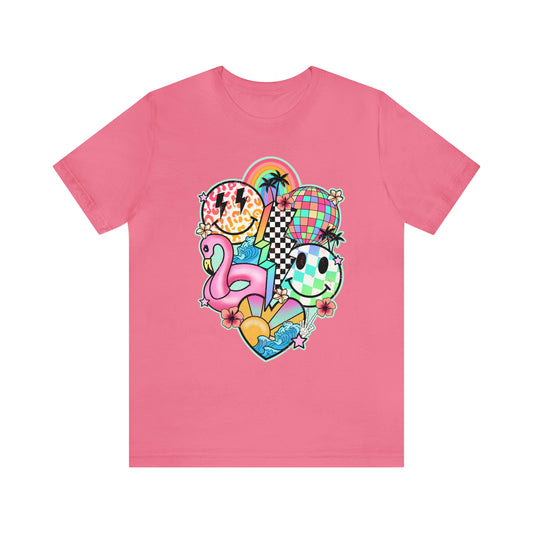 Neon Smiley Pool Party Tee - Unisex Shirt