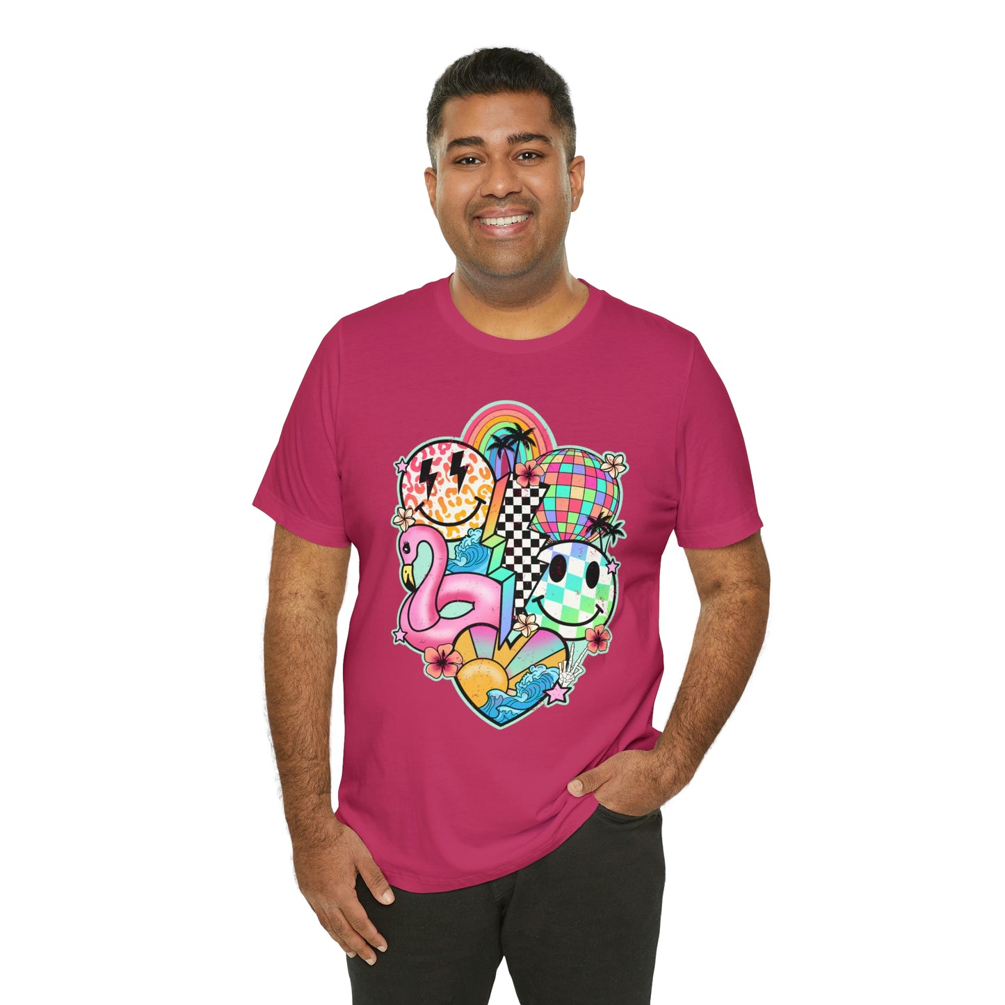 Neon Smiley Pool Party Tee - Unisex Shirt