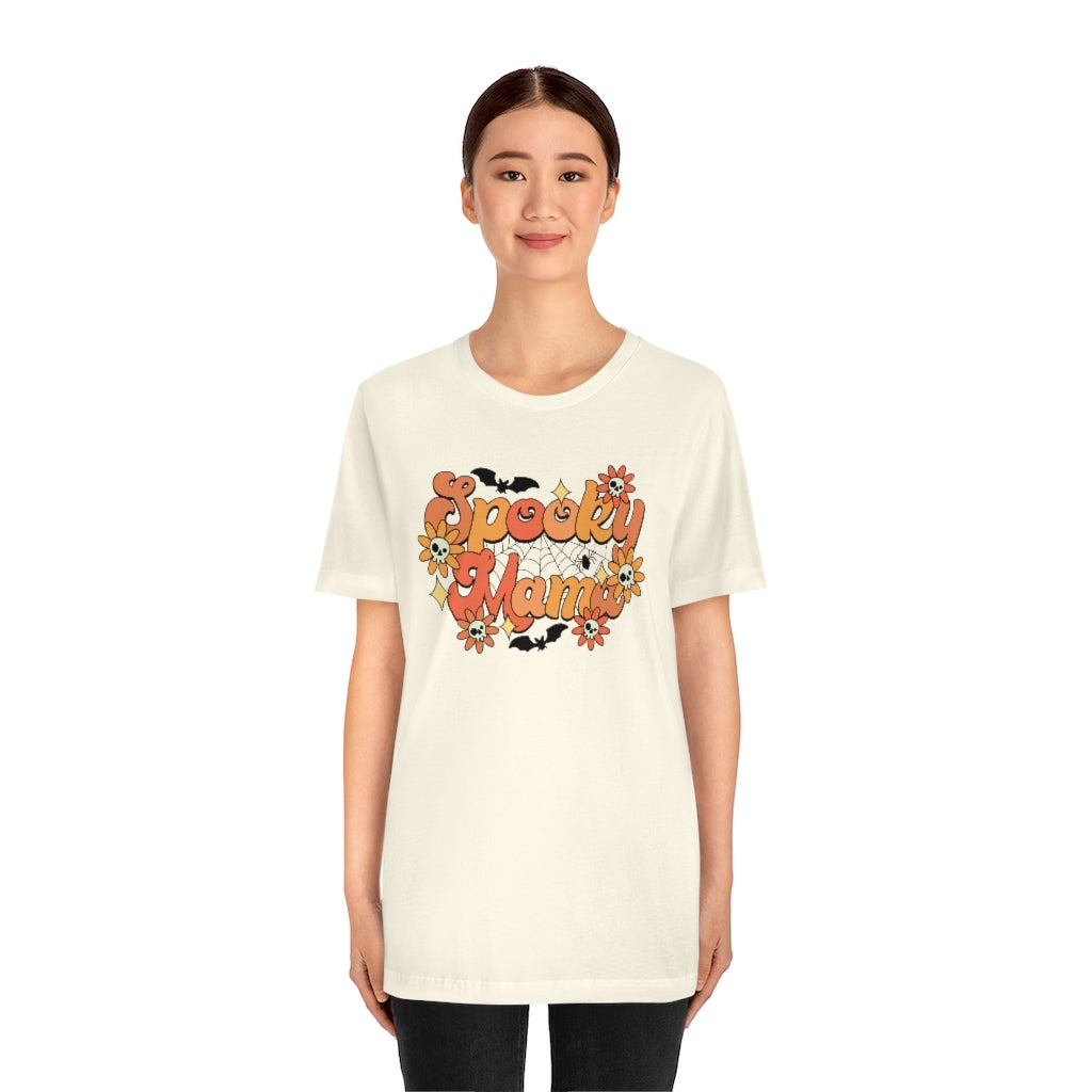 Bats Flowers And Skulls Summer "Spooky Mama" Tee - Unisex Shirt