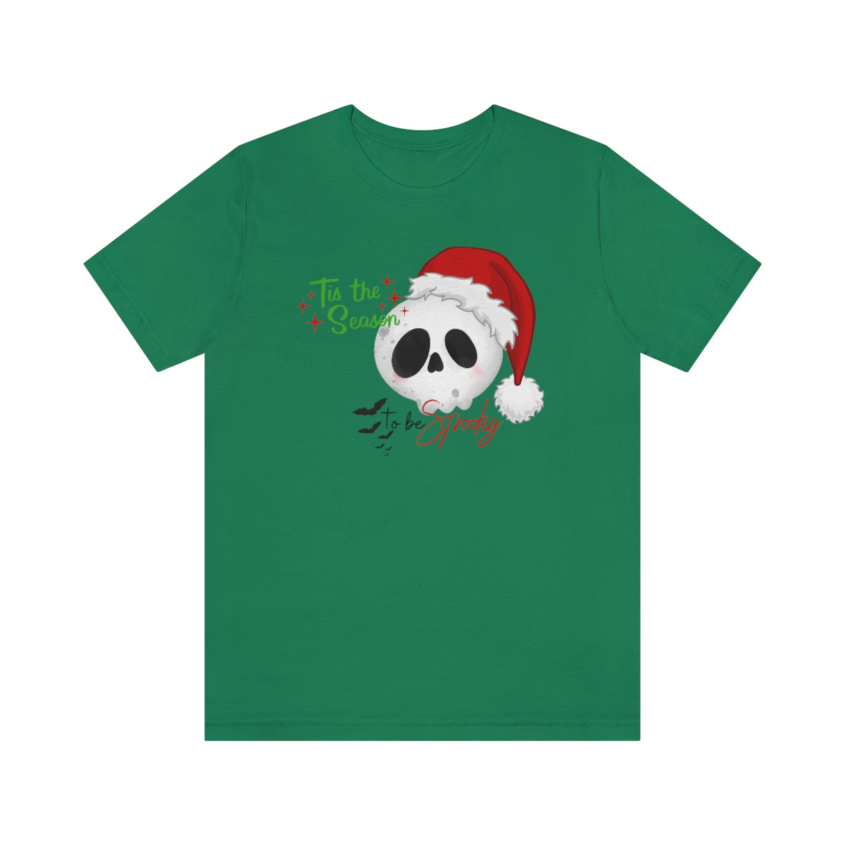"Tis the Season to be Spooky'" Skull Santa Christmas Tee - Unisex Shirt