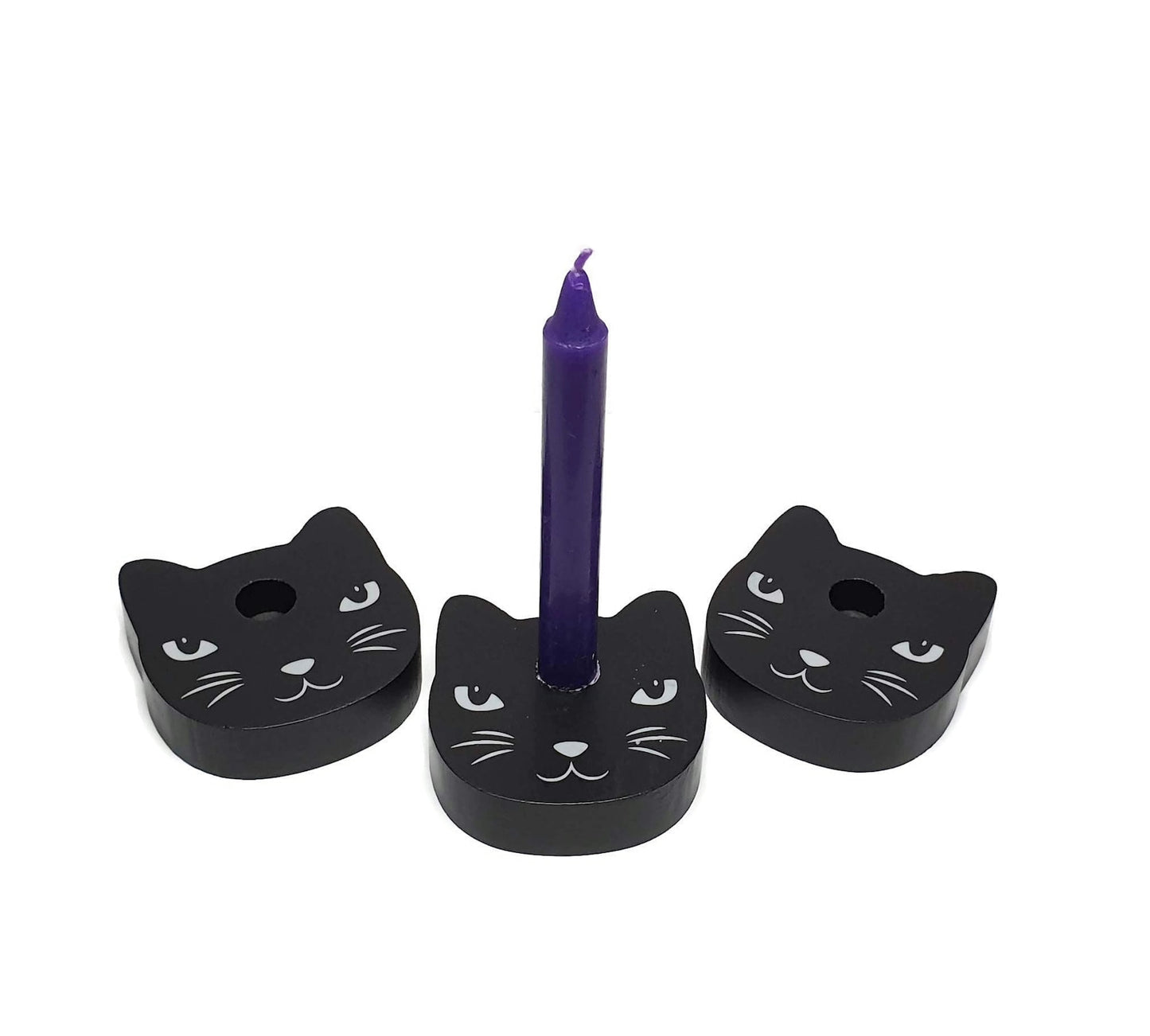 Black Cat Spell Candle Holder