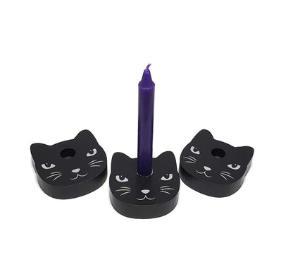 Black Cat Spell Candle Holder