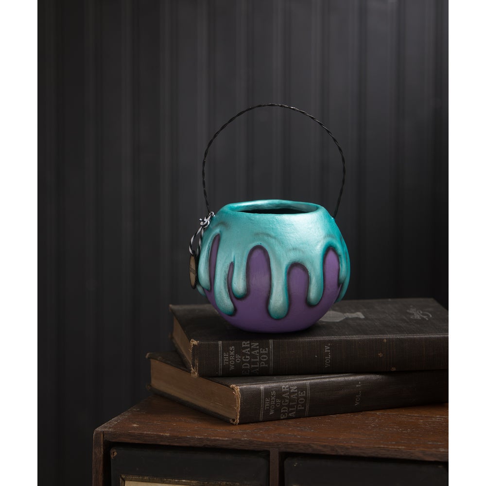 Small Purple Apple with Turquoise Poison Polyresin Bucket (Charmed Confections)