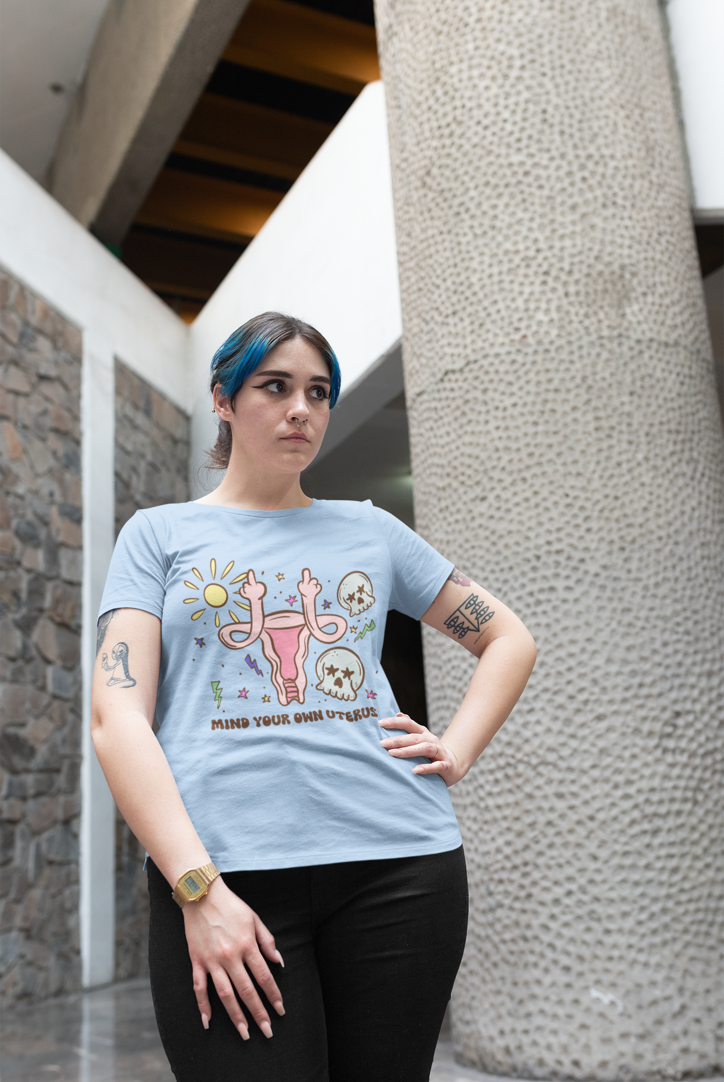 Sun And Skull "Mind Your Own Uterus" Tee - Unisex Shirt