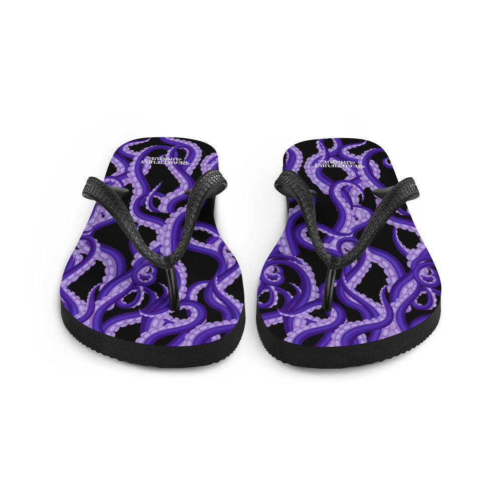 Purple Tentacles Flip-Flops